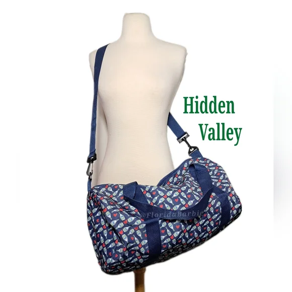 Duffle Bag Hidden Valley Collectors Blue Athletic Zipper Crossbody Nylon Gym Bag - Picture 1 of 15